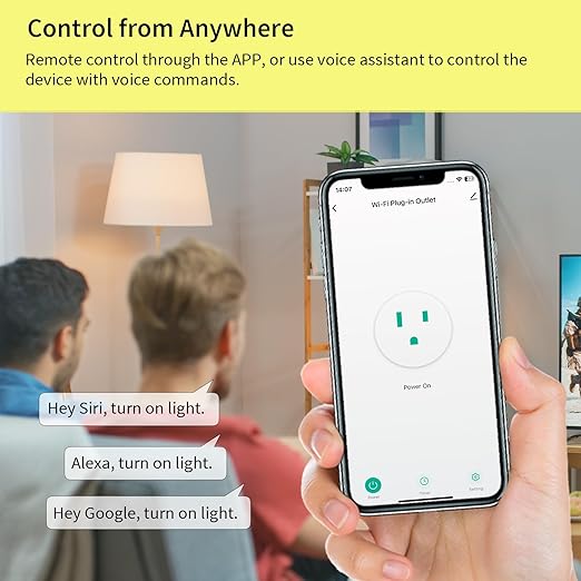 Minoston Matter Smart Plug, Compatible with Alexa, Apple Home, Google Home, SmartThings, Compact Desgin, WiFi Plugs Outlet, Protect Privacy, 2.4G Wi-Fi Only, White, 4 Pack (MP25M)