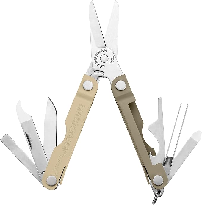LEATHERMAN, Micra, Keychain Multi-tool with Grooming Tools, Mini Pocketknife for Everyday Carry (EDC), Hobbies & Outdoors, Built in the USA, Cappuccino