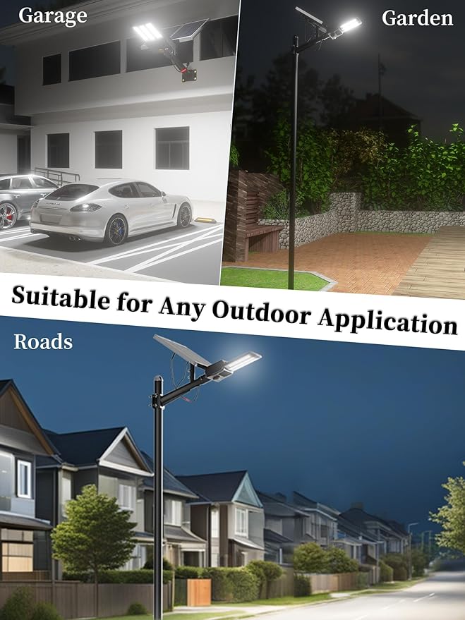 Ofuray OL-12000W Solar Street Lights Outdoor,Parking Lot Lights Commercial Dusk to Dawn,60,000mah Big Power Solar Security Flood Remote Control Without Motion Sensor for Street,Yark,Court