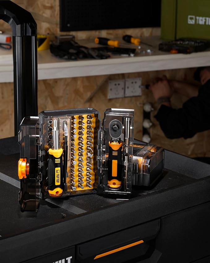 78 PCS Ratcheting Screwdriver Set Ratchet Wrench Socket Set, with Magnetic Precision Screwdriver Set, Portable, Repair Tool Kits, Double-Layer Design for Computer/Bike/Car/Electronics