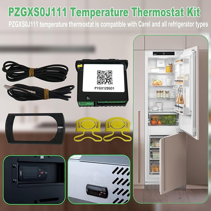 PZGXS0J111 Temperature Thermostat with Temperature Sensor Probes 115V Compatible with Carel All Refrigerator Types(Technician Ready Bundle)