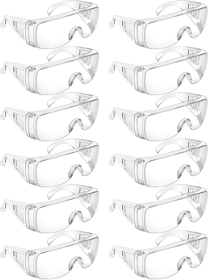 Queekay Safety Glasses over Eyeglasses Anti Dust Impact Scratch Safety Goggles for Men Women Nurses Workers Architect Lab