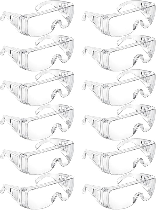 Queekay Safety Glasses over Eyeglasses Anti Dust Impact Scratch Safety Goggles for Men Women Nurses Workers Architect Lab