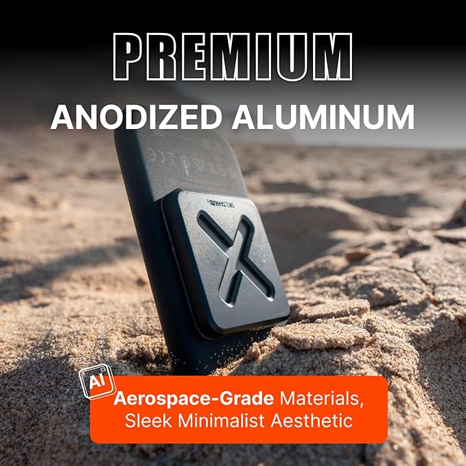 DELTAHUB HoldX Magnetic Mount - Universal Phone & External Drive Holder for Laptops, Desks | Strong Magnetic Stand for SSDs, HDDs & Mobile Device (Black)