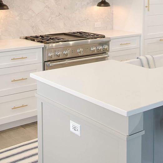 Faith [2-Pack] 4.6A USB Outlet High Speed Charger, 15A Tamper-Resistant Receptacle with Wall Plate, 2 Outlets & 2 USB Ports, Compatible w/iPhone, iPad, Android, Samsung Devices & More, 2-Pack, White