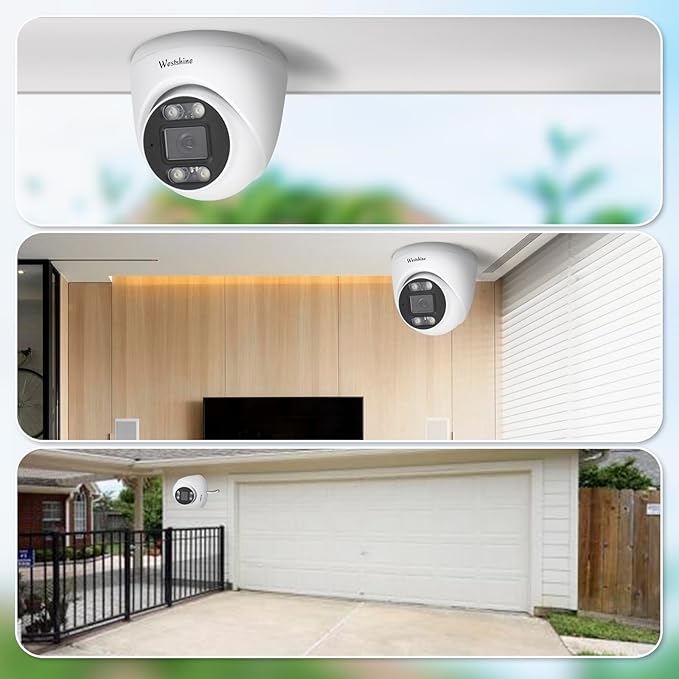 5MP PoE IP Dome Security Camera,Full Color Night Vision,Human Detection,2.8mm Wide Angle,Built-in Mic for Two-Way Audio,Outdoor IP66 CCTV Camera in Metal Housing (SD Card Not Included)
