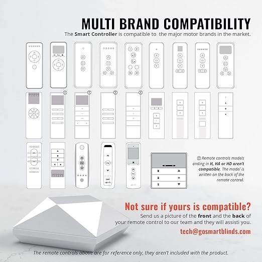 Go Smart Bridge Home Automation Hub for Motorized Blinds Compatible with Alexa, Google Home, IFTTT, Control4, Siri; Remote, App & Voice Control