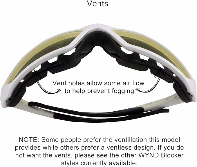 WYND Blocker Motorcycle Riding Glasses Extreme Sports Wrap Sunglasses (White/Yellow)