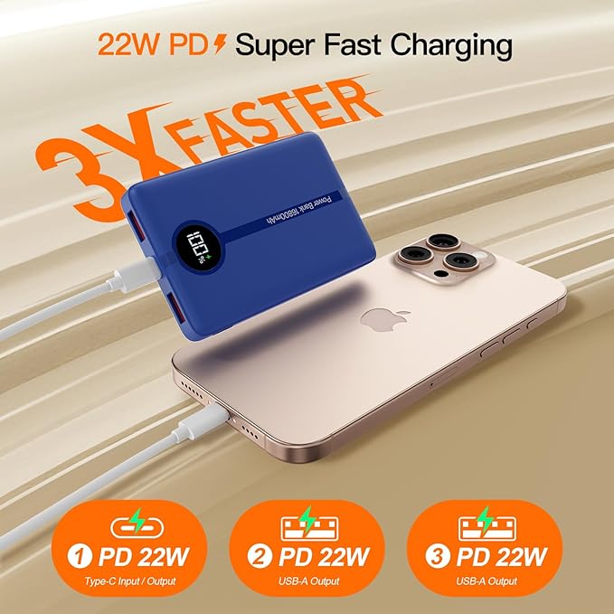 Magnetic Portable Charger, 16800mAh Wireless Power Bank, with 20W USB-C Fast Charging and LED Digital Display Magnetic Battery Pack, Compatible with iPhone 17/16/15/14/13/12 Full Series (2025)