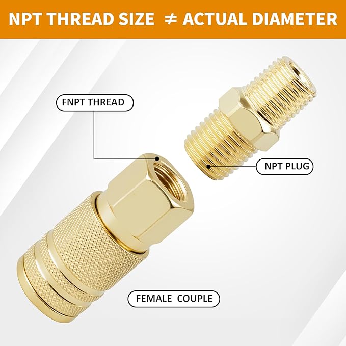 Air Coupler & Plug Kit,62 Pcs 1/4" NPT Air Tool Fittings Set,Quick Connect Air Hose Fittings Air Compressor Accessories