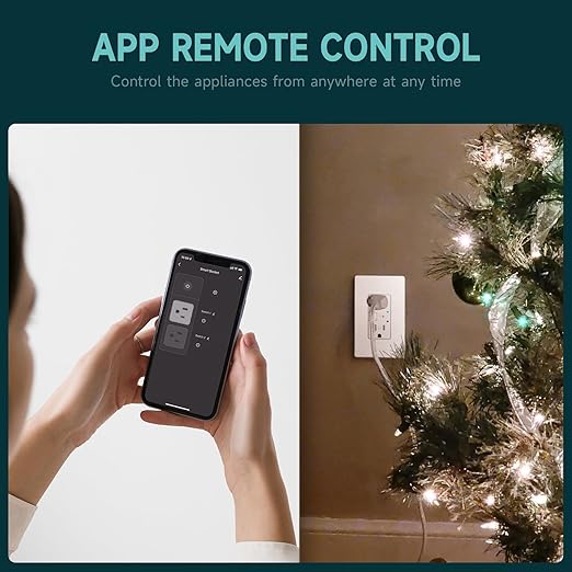 2 Pack Smart Wall Outlet, Electrical in-Wall Outlet with Individually Controlled, 15A Tamper Resistant Receptacle, Work with Google Home & Alexa, 2.4G WiFi Only, ETL & FCC Listed, White