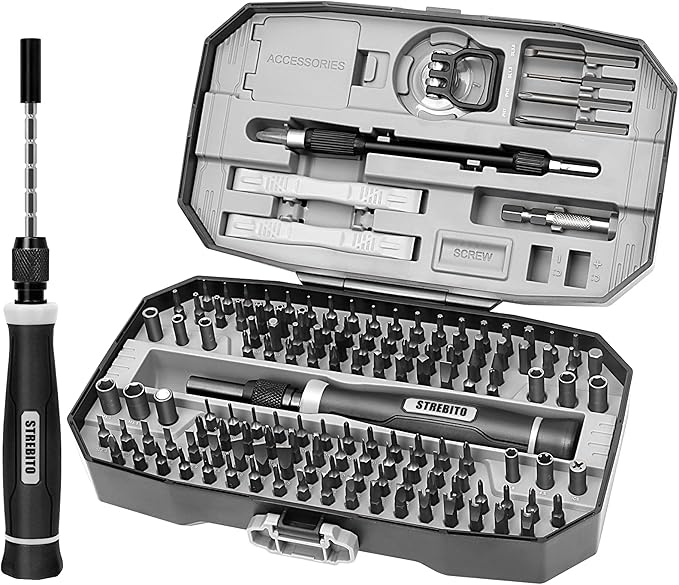 STREBITO Precision Screwdriver Set 153 in 1 Small Screwdriver Set with Case, Magnetic Screwdriver Electronic Toolkit - PC, Laptop, Cell Phone, Macbook, Game Controller, RC & Computer Repair Tool Kit