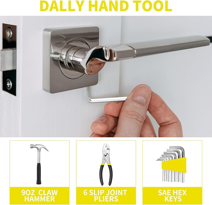 39 Piece Tool Set General Household Tool Kit - Basic Home Tool Set Small Hand Tool Kit with Plastic Toolbox Storage Case for Home Garage Office College Dormitory Use Yellow