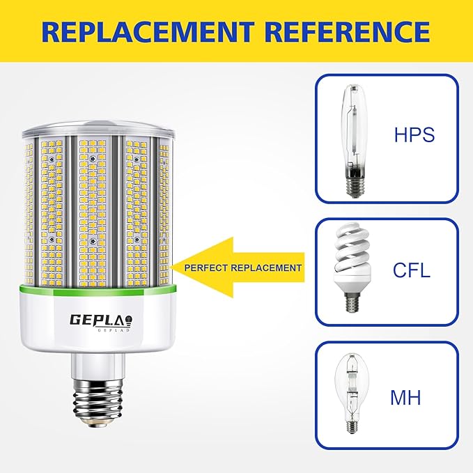 1000W Equivalent LED Corn Bulb, 300W E39 Mogul Base Bulbs,42,000 Lumen Replacement Metal Halide/HID/HPS Bulb,5000K Daylight for Garage Warehouse Parking Light(Non-Dimmable)