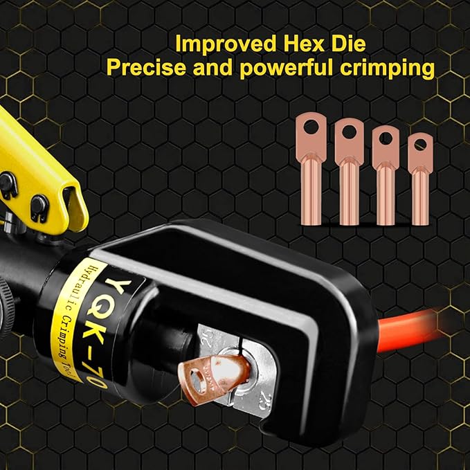 Hydraulic Crimping Tool and Cable Cutter Hydraulic Cable Lug Crimper 10 US TON 12 AWG to 00 (2/0) Electrical Terminal Cable Wire Tool Kit with 9 Die