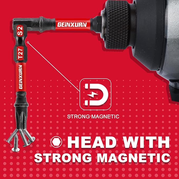 20Pieces 2inches T27 Impact Tough Magnetic Screwdriver Bit Set, #27 Torx Head Power Bits, S2 Alloy Steel Star Bits with 1pc Bit Holder and Storage M-Box