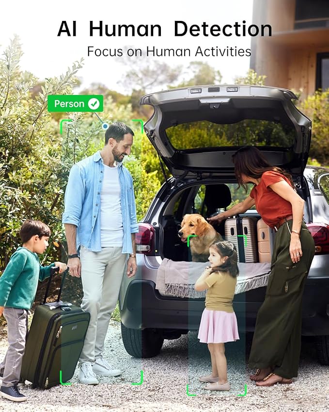 Solar Security Cameras Wireless Outdoor, 2K WiFi Home Security Camera System, 4 Surveillance Cameras Kit Battery Powered, 128G Local Storage, Spotlight, Night Vision, No Monthly Fee