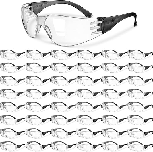 Chumia 48 Pairs Safety Glasses Protective Eyewear Goggles Scratch Impact Resistant Eye Protection for Men Women Work