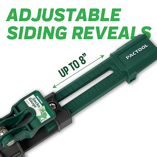 Pactool Universal Gecko Gauge Siding Tool – One-Person Installation for Hardie® Fiber Cement & LP® SmartSide® Engineered Wood, Durable Grip, Heavy-Duty Support for 12’ & 16’ Planks