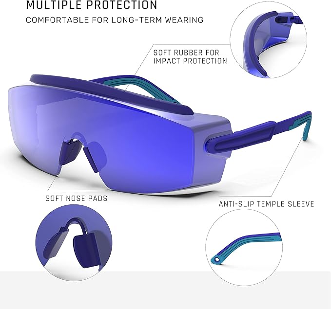 Anti Fog Safety Glasses Safety Goggles Over Glasses Protective Glasses with Anti Scratch Lenses Adjustable