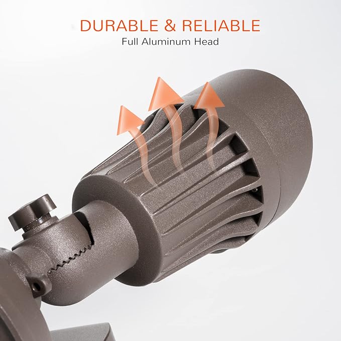 JJC 3CCT Selectable LED Security Flood Light Outdoor Motion Sensor, 3000LM 27.5W (120W Equiv.) 3000K/4000K/5000K Adjustable Color Changing, IP65 Waterproof Brown