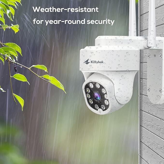 Kittyhok 10CH 2K Wireless Security Camera System Outdoor, Person Detection, Spotlight, 10CH NVR with Monitor, 1TB HDD, 24/7 Recording, KS3084 Bundle with CY3 PTZ Wireless Security Camera