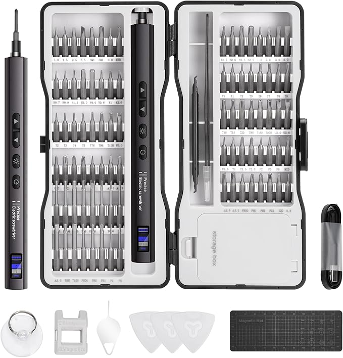 Electric Screwdriver Set, 97 in 1 Mini Cordless Precision Screwdriver, Digital display, Anti-slip Handle, LED Lighting, Dual-speed Adjustment, Long Battery Life, Covers All Work Scenarios