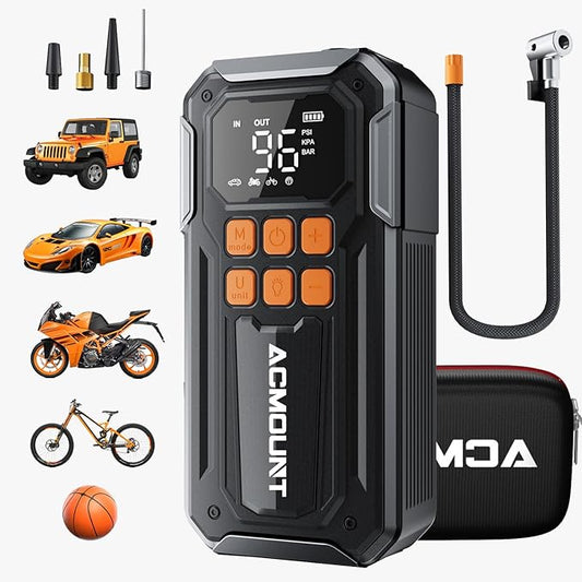 160PSI Tire Inflator Portable Air Compressor, 40LPM Cordless Air Pump with Digital Gauge for Car, Bike, Motorcycle, Ball, Auto Shut-Off, Powerful Battery, Emergency Light
