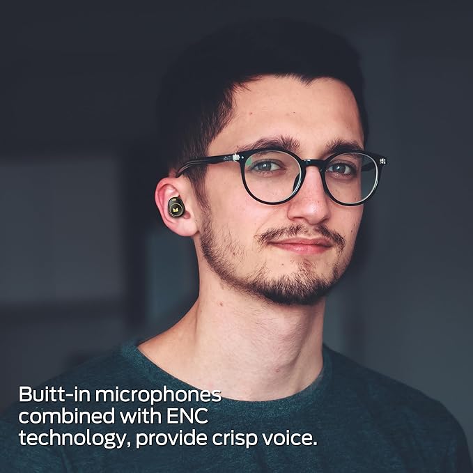 Monster Wireless Earbuds, Bluetooth 5.3 in-Ear Headphones with Charging Case, Stereo Headphones, Built-in Mic, Clear Call, Water Resistant Design for Sports Earbuds