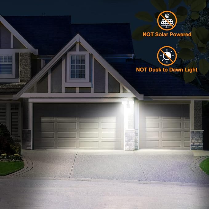 LEPOWER 30W LED Security Lights Motion Sensor Light Outdoor, 3200LM Motion Security Light, 5500K, IP65 Waterproof, 2 Head Motion Detector Flood Light for Garage, Yard, Porch, Brown (NOT Solar Powered)