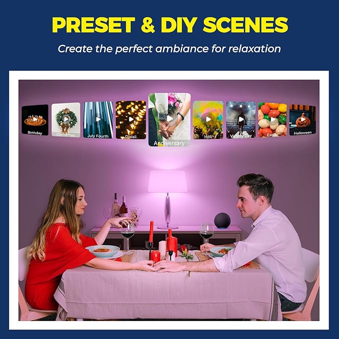 Smart Light Bulbs 10 Pack, Smart Bulb Compatible with Alexa/Google Home/Smart Life, CRI>90, RGBCW Color Changing LED Light Bulbs, 2.4G WiFi Bluetooth A19 E26 Bulb, No Hub Required, ETL Listed