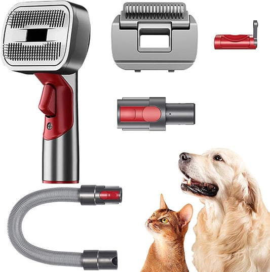 2-in-1 Pet Dog Grooming Attachment Kit, Deshedding Brush Attachment for V15, V11, V10, V8, V7 – Effective Grooming & Cleaning – Hair Grooming Tools for Dog and Cat, 5 Pack