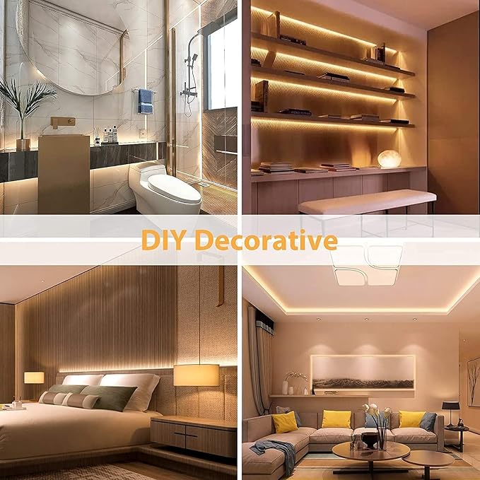 Lamomo LED Neon Lights, 24V Warm White Dimmable LED Rope Flex, 32.8ft Waterproof LED Strip Lights, Silicone 3000K Neon LED Strip for Bedroom Indoor Home Decor (Power Adapter Included)