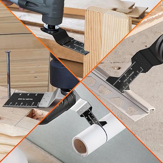 87PCS Oscillating Saw Blades, Multitool Blades Kit for Metal Wood Plastic Oscillating Tool Blades Accessories with Sandpaper Compatible with Milwaukee, Ryobi, Rockwell, Makita, Bosch