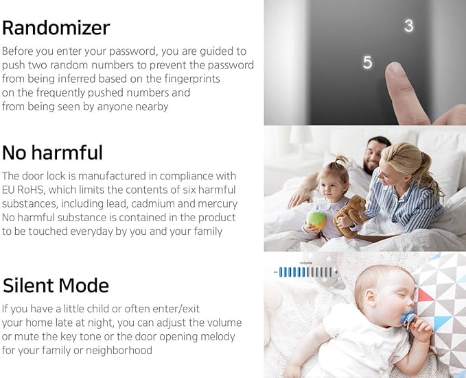 Samsung SHP-DS510MK Digital Door Lock SHP-DS510 Black Keyless Electronic Deadbolt + Emergency Keys FIT Most Doors