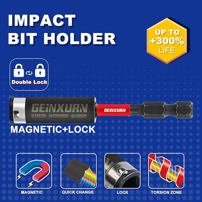 20Pieces 1 In. Hex Head Impact Tough Magnetic Allen Wrench Drill Bits Set, Multi Hex Head SAE Power Bits Set, S2 Steel Hex Screwdriver Bit set with 3”6”Extension Bit Holder