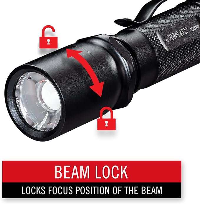 Coast TX17R 1250 Lumen Rechargeable Long Range Tactical LED Flashlight with Spot and Flood Beams, Durable Aluminum Build