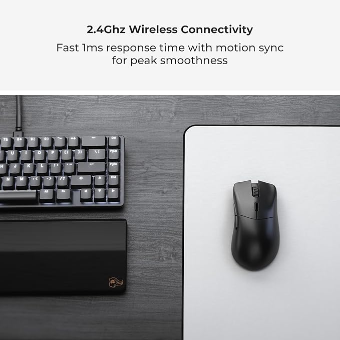 Glorious Gaming Model D 2 PRO Wireless Gaming Mouse - 2.4GHz Wireless 1ms delay, 100M clicks, 60g Ultralight, Long Battery Life, 26K DPI BAMF 2.0 Sensor, Ergonomic, 6 Buttons, PTFE Feet