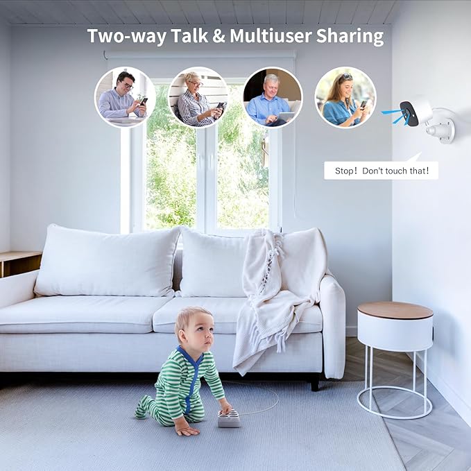 Jennov Outdoor/Indoor Security Cameras 5Ghz/2.4Ghz, 2K HD WiFi/Color Night Vision/Motion Detection /2-Way Audio/IP66 Waterproof Pet Dog Cat Baby Monitor Camera for Home Security