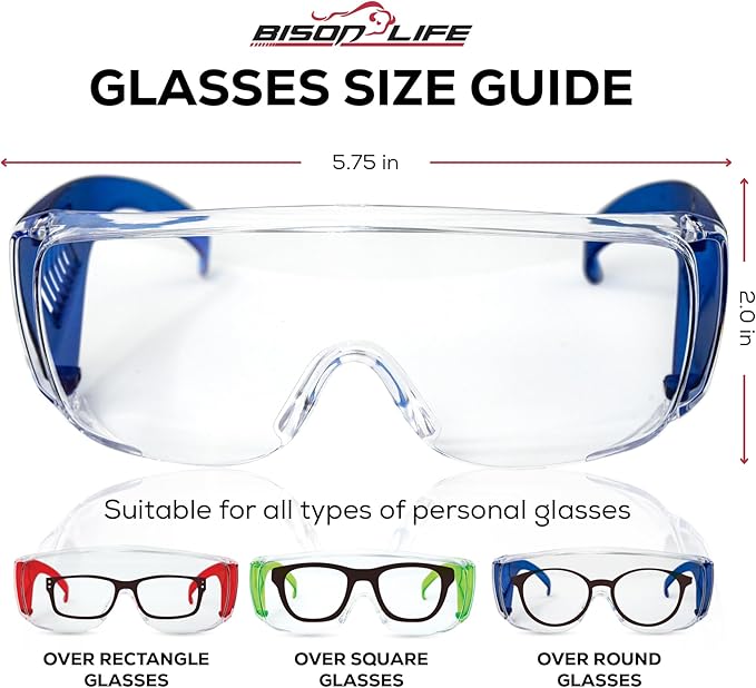 BISON LIFE Kids Safety Glasses, Bulk Kids Protective Glasses ANSI Z87.1 Safety Glasses for Kids, Science Safety Goggles Pack