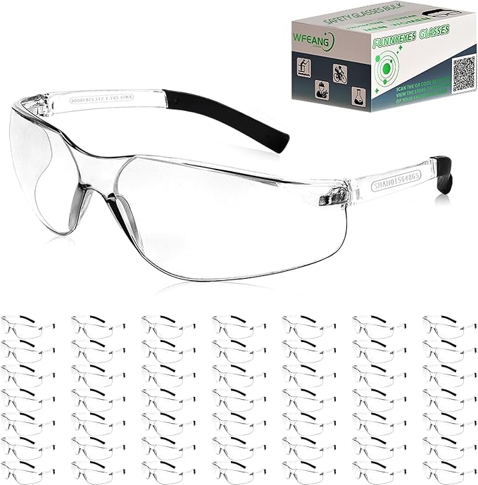 Safety Glasses ANSI Z87.1 Certified for Men & Women - Durable Lab Protective Eyewear for Chemistry & Research