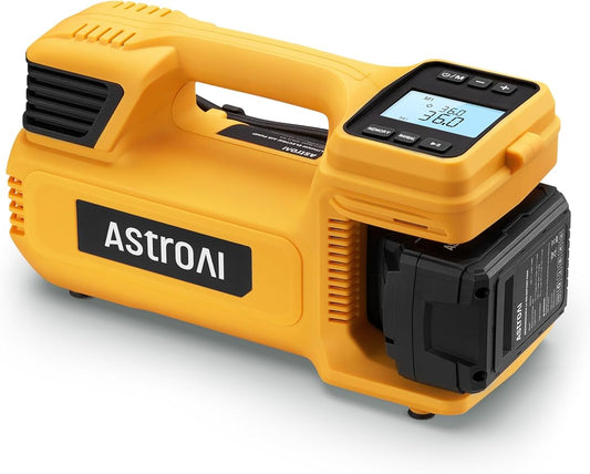 AstroAI TC4 Portable Air Compressor Tire Inflator, 470W 18V Cordless Air Pump for Truck Tires with 4000mAh Battery, 150PSI Heavy Duty Air Compressor with Digital Display for Car, RVs, SUV