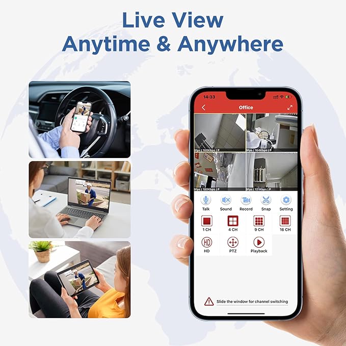 Wireless Security Camera System, 8CH with 4 5MP Cameras, 3TB HDD, Night Vision, Motion Detection, Indoor/Outdoor Video Surveillance, Free App (5MP-3TB Hard Drive)