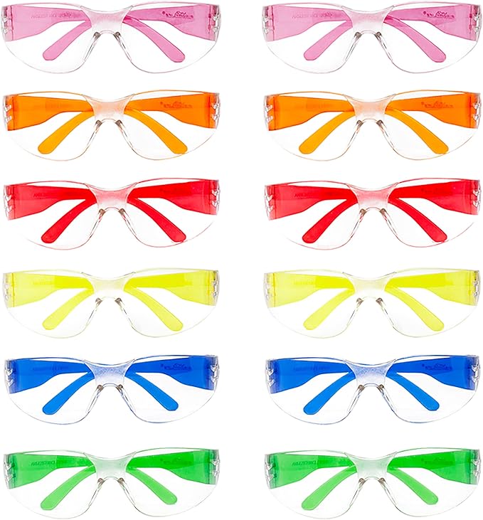 BISON LIFE Safety Glasses - Scratch Resistant Wrap Around Eyewear, Polycarbonate ANSI Z87.1 Impact Resistant Lens