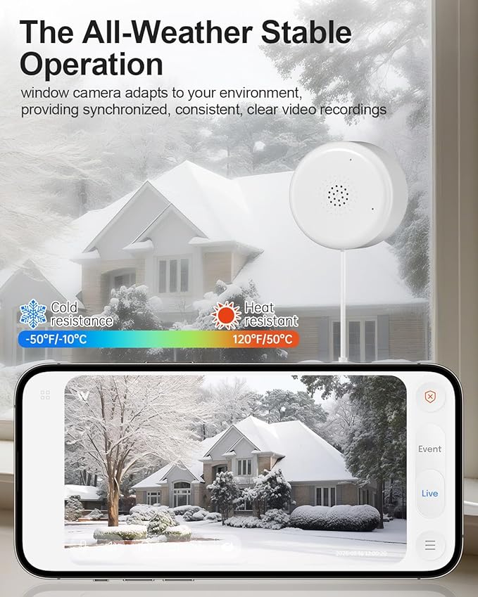 Window Camera-2K Security Camera for Baby/Pet/Elderly,WiFi Indoor Cameras for Home Security with Blacklight Full Color Night Vision,Human & Motion Detection,2-Way Audio,911 Alert,24/7 Recording (2PCS)
