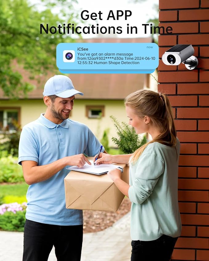 Solar Security Cameras Wireless Outdoor, 2K WiFi Home Security Camera System, 4 Surveillance Cameras Kit Battery Powered, 128G Local Storage, Spotlight, Night Vision, No Monthly Fee