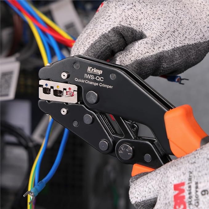 iCrimp Rachet Crimping Tool for Insulated Terminals, AWG 22-10 Wire Crimper, Electrical Crimp Tool, X30J Jaws