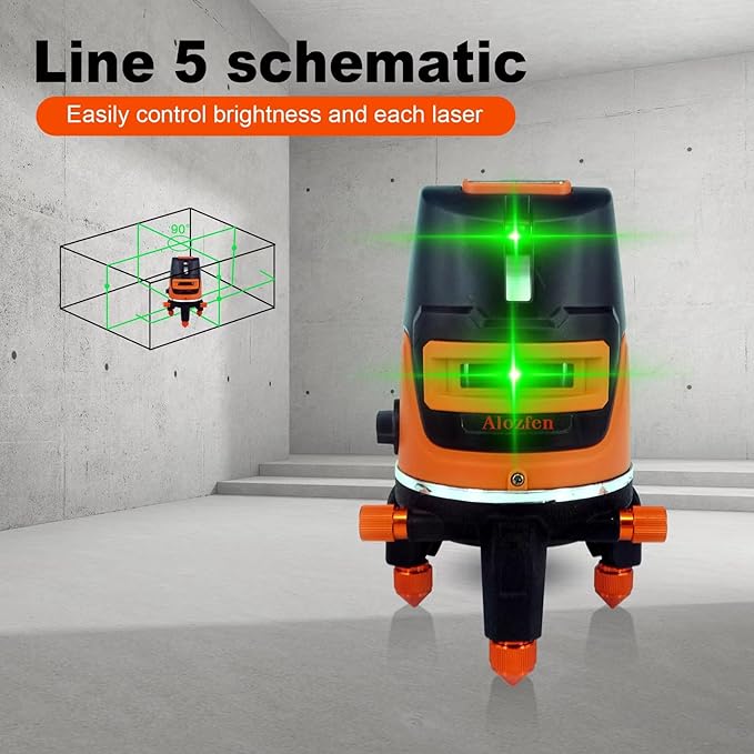 Rotary Laser Level, 360 Cross Line Laser level Self Leveling with 1 mm Horizontal Vertical Beam with 8000mAh Type-C Battery for outdoor Construction Project with Hard Carry Case (Rotary Laser)