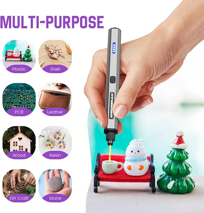 AM ARROWMAX Mini Electric Drill Pen, 13 in 1 with Aluminium case, Rechargeable, 800 RPM, Needle Vise Hand Drill Kit, 10 HSS Bits, DIY, Wood, Jewelry Making (SDS MINI)