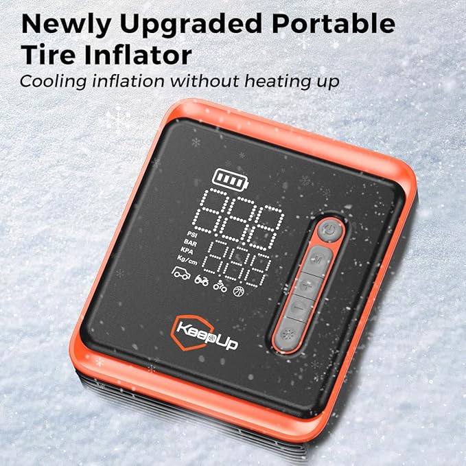 Tire Inflator Portable Air Compressor - 150 PSI Cordless Tire Pump with 10000mAh Rechargeable Battery & Emergency Light Air Pump for Car Tires Ebike Motorcycles Bicycles Balls W/Tire Gauge Pressure